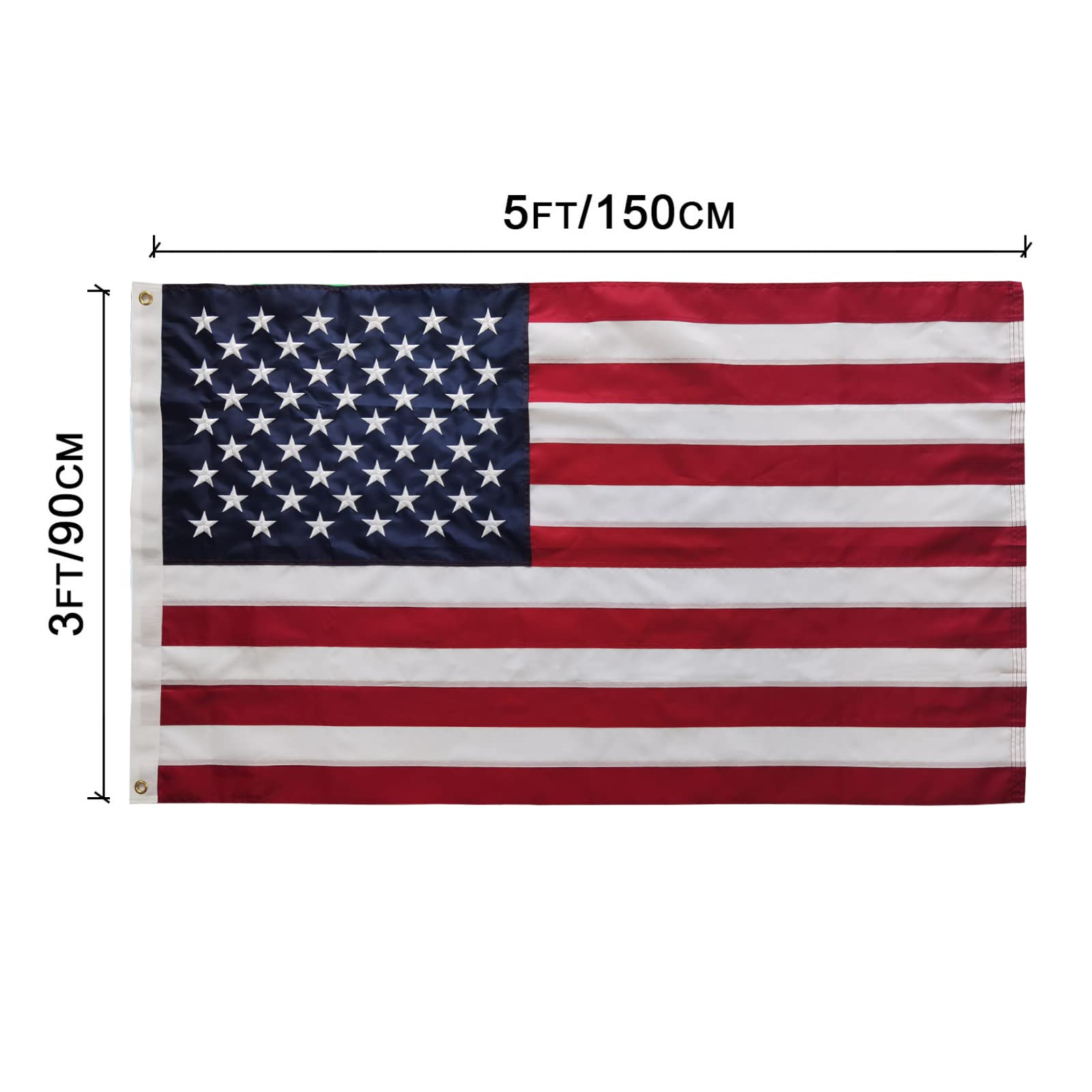 American flag USA flag 3 * 5FT-Embroidered State Flag Sewn Stripes